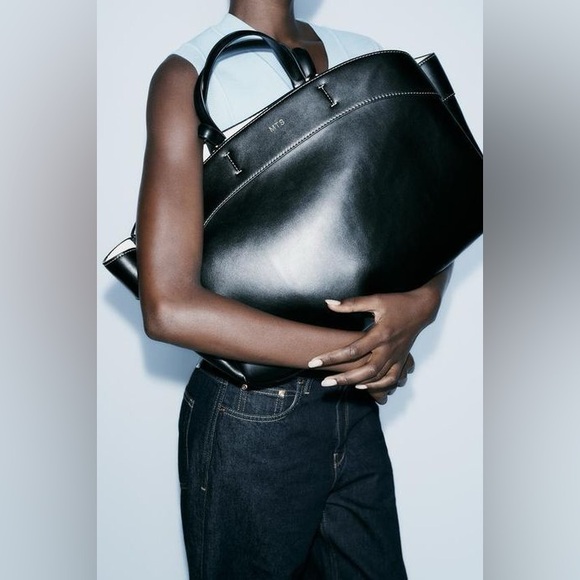 Zara 6096/410 Viral Black Tote Bag - Picture 7 of 9